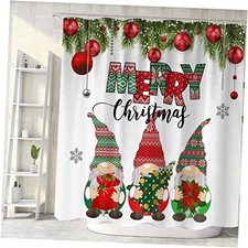 Christmas Gnomes Shower Curtain, Xmas Holiday Cute 72"W x 72"L Pack of 1