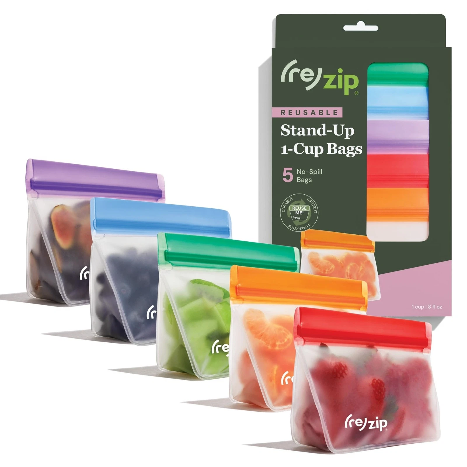 (re) zip 5-pack Stand-Up Reusable Bags | BPA-, Food , Leakproof, Freezer and ...
Opens in a new wind