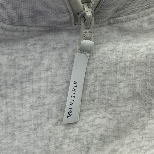 Athleta Girl Sweater Large 12 Retroactive Half Zip Fleece Gray Pullover 984682 - Picture 6 of 16