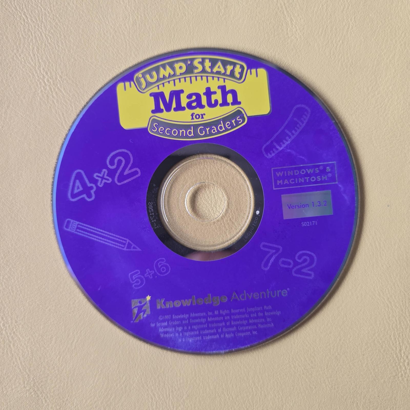 JumpStart Math for Second Graders PC Mac (CD-ROM, 1997) Knowledge Adventure Disc