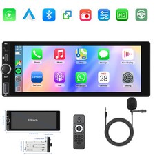 6.9" Single Din Wireless Apple CarPlay Android Auto TouchScreen Car Radio Stereo