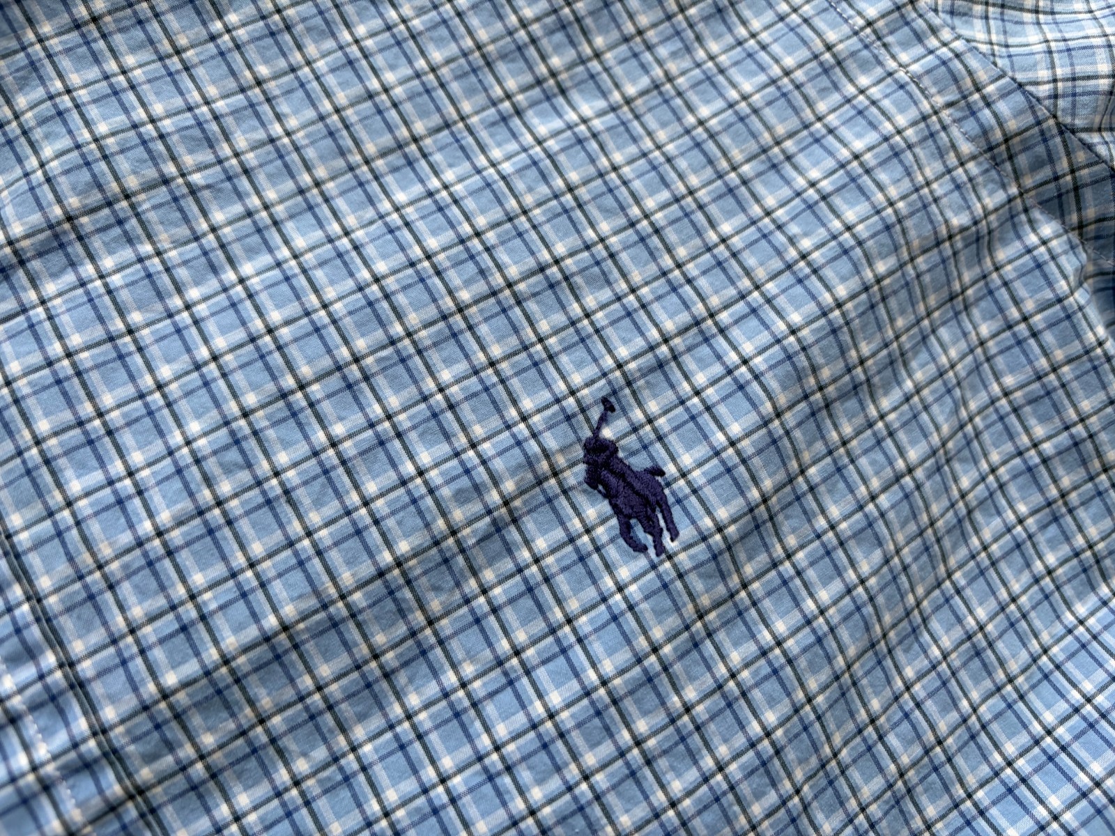 POLO RALPH LAUREN SPORT SHIRT BLUE MULTI MENS MEDIUM EXCELLENT CONDITION thumbnail 4