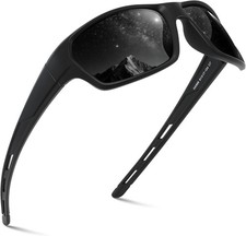 Mens Polarized Sports Sunglasses Wrap Around UV Protection Driving Fishing