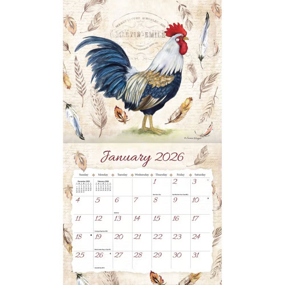Proud Rooster Special Edition 2026 Wall Calendar