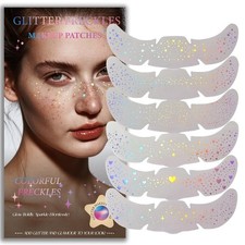 Glitter Freckles, Holographic Face and Body Tattoo 6pcs