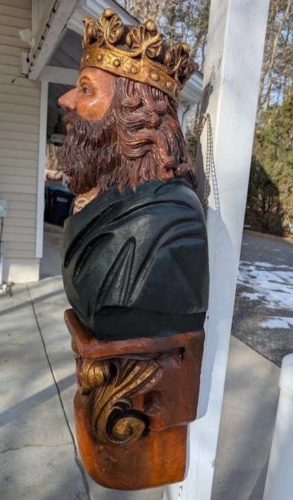 Figura de madera de barcos del rey Neptuno Foto 3 de 3