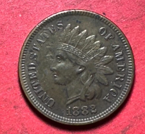 1882 US Indian Head Cent!  AU Details! Very SHARP! Old US Coin!