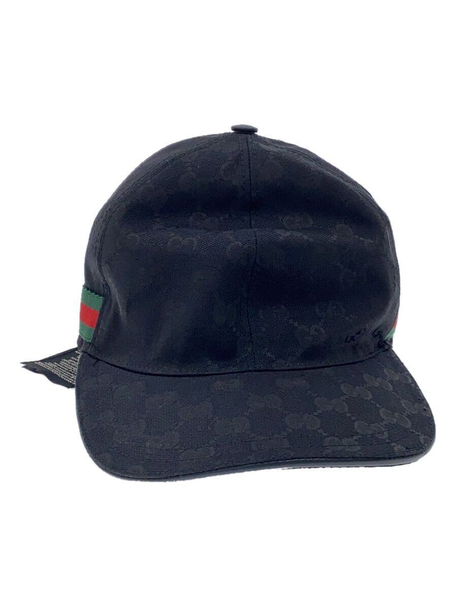 GUCCI Cap XL Polyester Black Total Pattern Mens 200035 GUCCI Cap XL Polyester Black Total Pattern Mens 200035