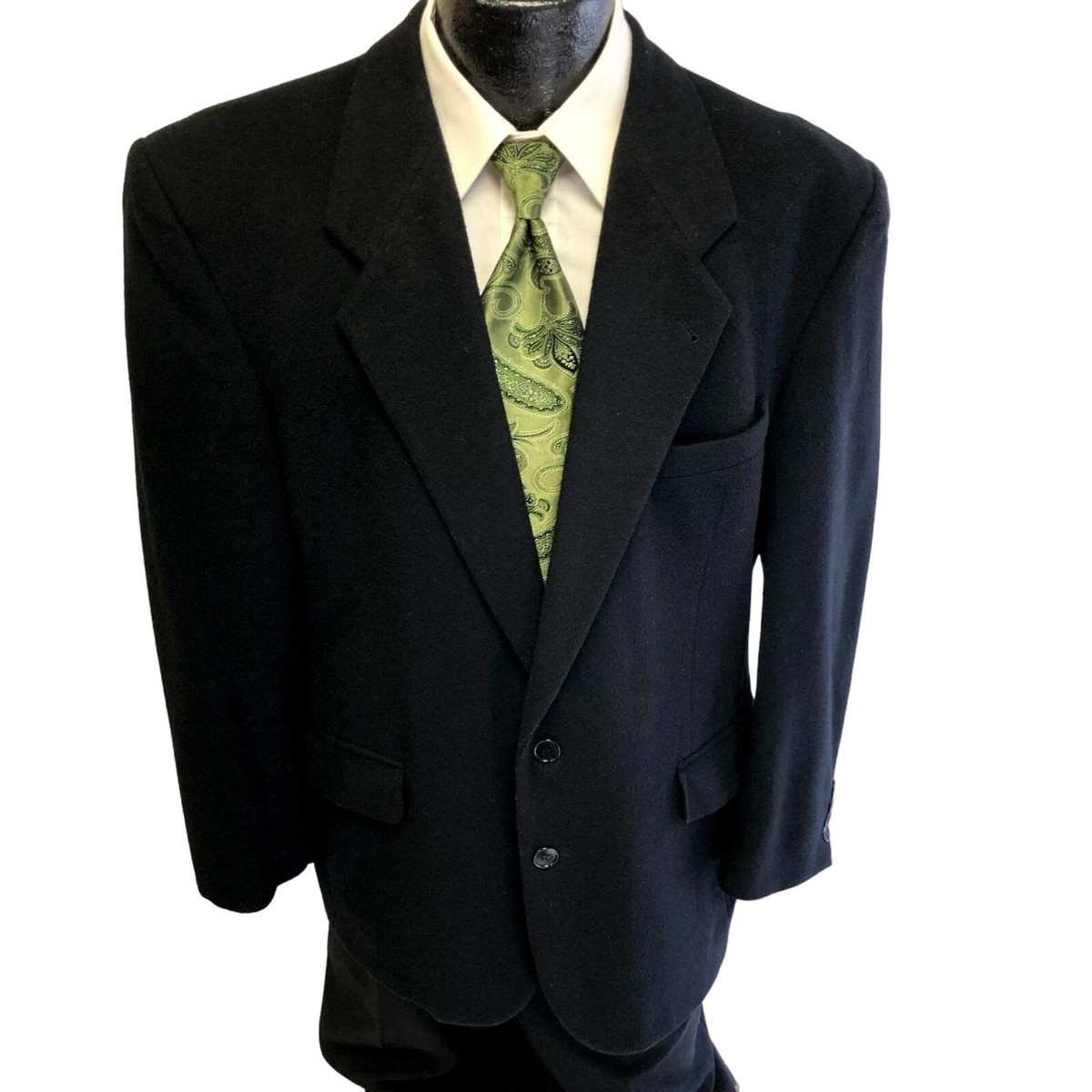 Bachrach Men's BLACK Sport Coat EVENING DINNER Jacket CASHMERE Wool Blazer  42 R - Main Image