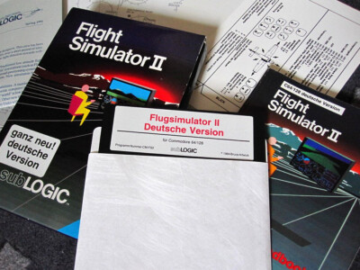 Flight Simulator II Commodore C64/C128 DEUTSCH Diskette OVP Anleitung