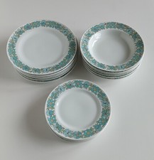 Servizio piatti x 6 Richard Ginori 6 piani, 6 fondi, 6 dessert con fiori azzurri