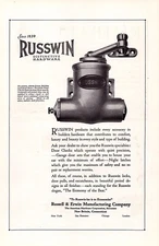 1923 RUSSWIN Dinstinctive Hardware ~ Door Checks ~ VINTAGE PRINT AD