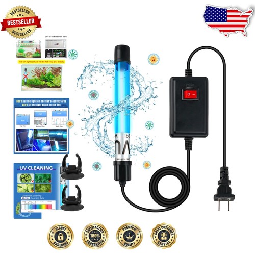 Image showcasing 13W Aquarium UV Sterilizer for 70-200 Gallon Tanks - Efficient Algae ...