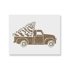 Christmas Truck Stencil - Durable Reusable Mylar Stencils