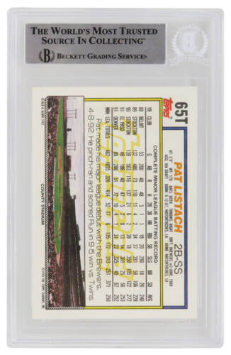 Pat Listach autographed 1992 Topps Trade Gold RC Card #65T w/92 AL ROY (Beckett) - Picture 2 of 2