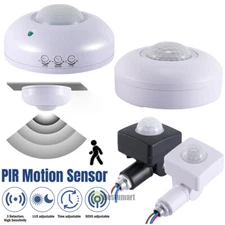 LED Security PIR Infrared Motion Sensor Detector Switch In/Outdoor Wall Light