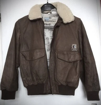 Bomberjacke Fliegerjacke Aéropostale Grösse M Blouson Glattleder - Bild 1 von 4