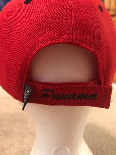 Casquette de baseball rouge broderie lettres surélevées canal de Panama taille unique réglable - Photo 3/4