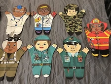 DEXTER EDUCATIONAL TOYS CLOTH HAND PUPPET LOT "PEOPLE WHO HELP US"