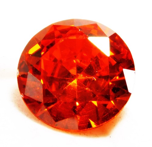 Certified Natural Orange Zircon Round Cut 7.45 Cts Loose Gemstone R3553 - Picture 2 of 3
