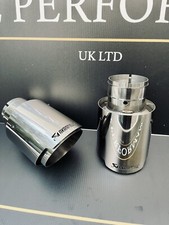 2 PUNTAS DE ESCAPE AKRAPOVIC ACERO INOXIDABLE 4” UNIVERSAL POLO FIESTA FORD S3 F30