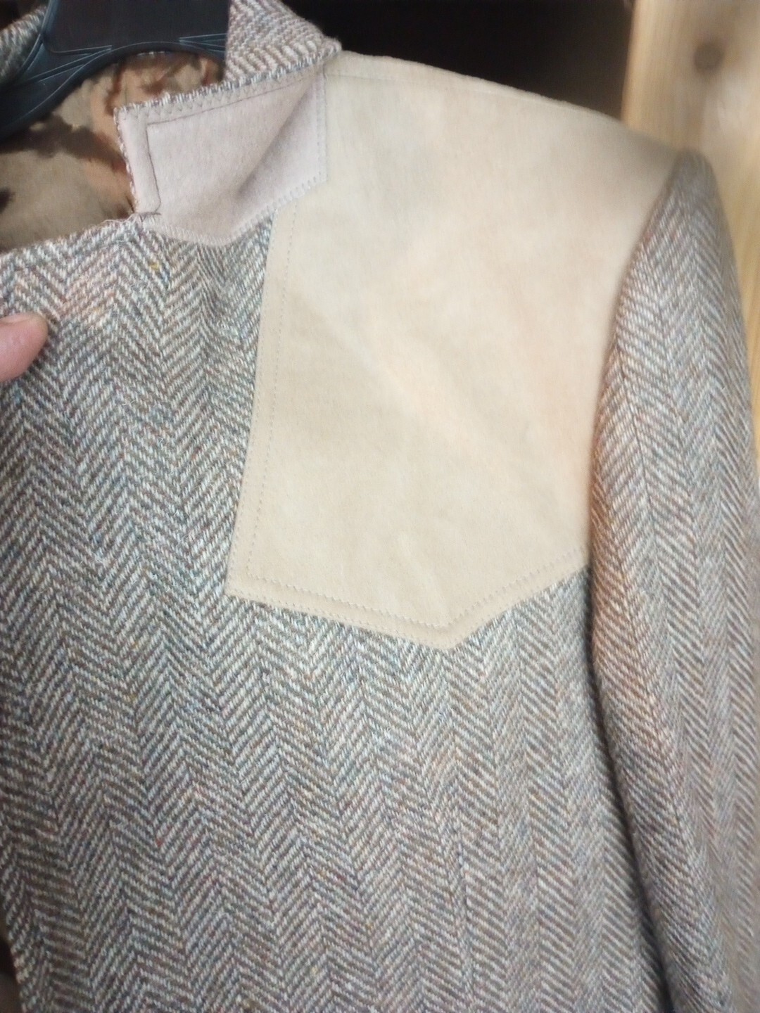 PENDLETON WESTERN BROWN TWEED WOOL & LEATHER BLAZ… - image 8