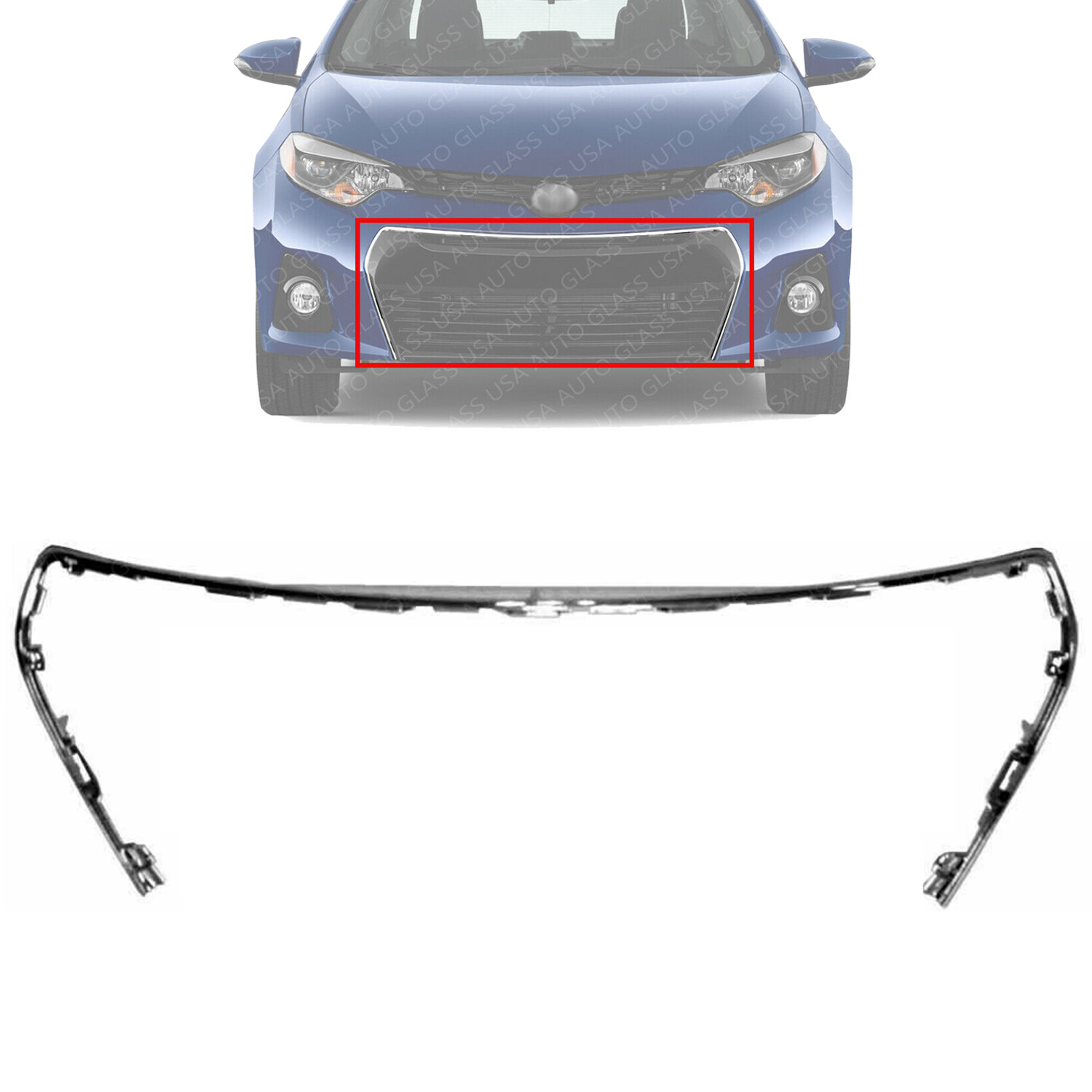 Front Bumper Grille Molding Chrome For 20142016 Toyota Corolla S eBay