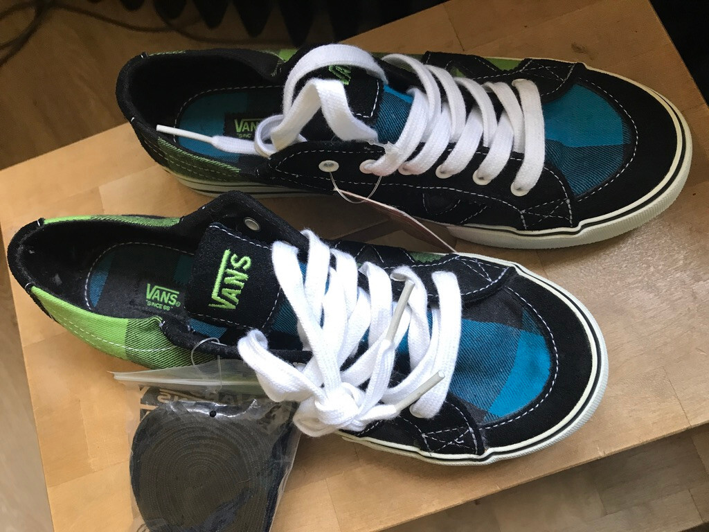 VANS Sneaker 38 UK6 US7,5 Canvas Schwarz Blau Grün Karo Klassiker