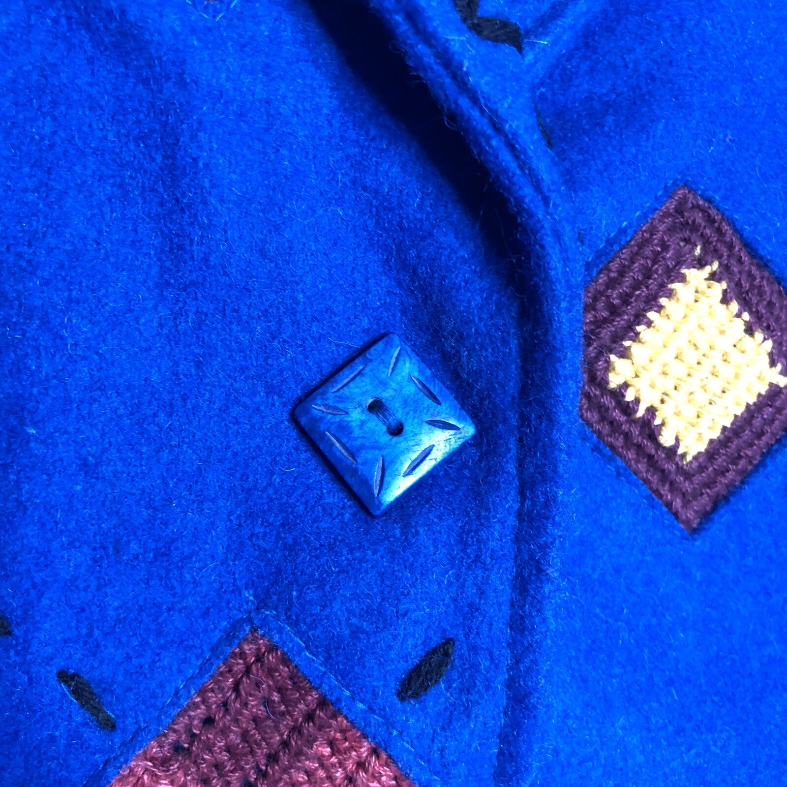 Sandy Starkman Wool Blend Stitch Patchwork Tapest… - image 4