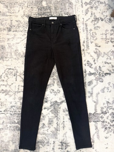 TOPSHOP Jamie Jeans Size W32 L34 Women's Skinny High Waist Black Denim Stretch - Picture 3 of 4