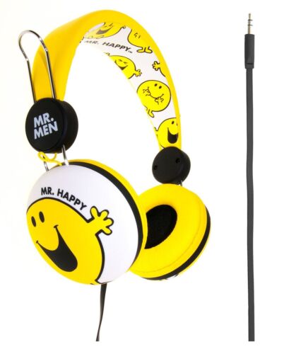 18 x JOB LOT Mr Men Happy Kids Children Stereo Headphones Tangle Free Flat Cable - Imagen 1 de 2