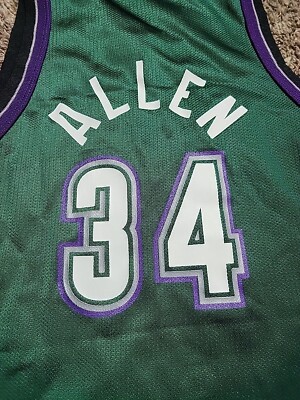 VTG Ray Allen Champion Jersey Milwaukee Bucks Big Buck Nba Jersey