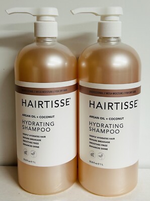 2-Pack Hairtisse ~ Hydrating Shampoo Argan Oil + Coconut 33.8 oz