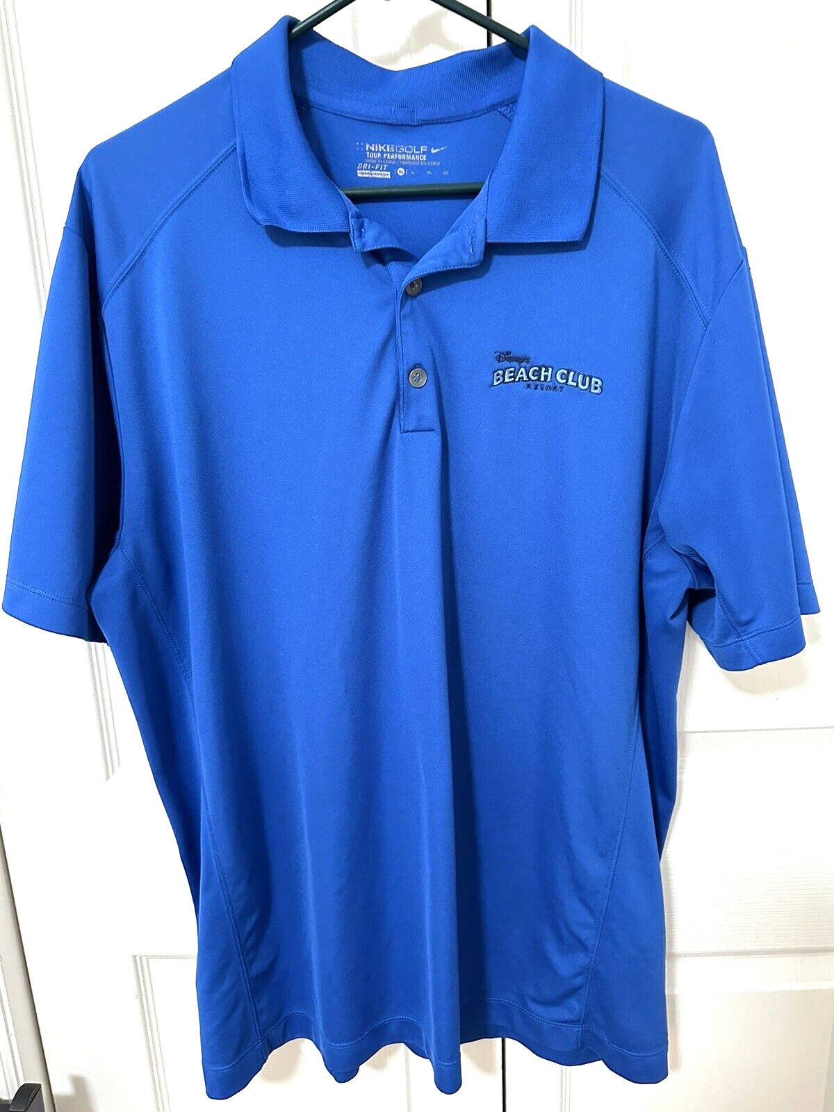 NIKE GOLF DRI FIT DISNEY BEACH CLUB RESORT BLUE SHIRT… Gem