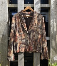 Vintage Alberto Makali Brown Animal Print Blazer Jacket Size 10