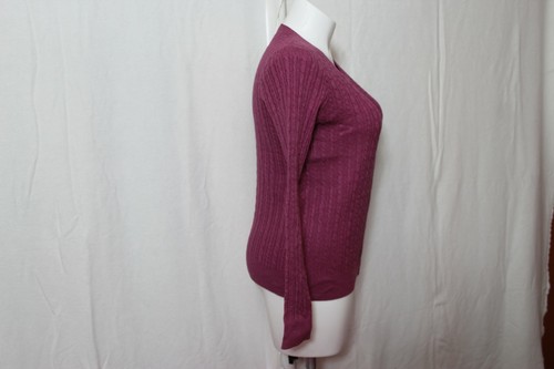 Sonoma Misses L Langarm Rundhalsausschnitt Rose Knopfleiste Zopfmuster Cardigan Neu mit Etikett - Bild 2 von 7