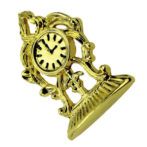 1 12 Scale Dollhouse Miniature Vintage Golden Desktop Clock Decor 1 12 scale dollhouse miniature vintage golden desktop clock decor