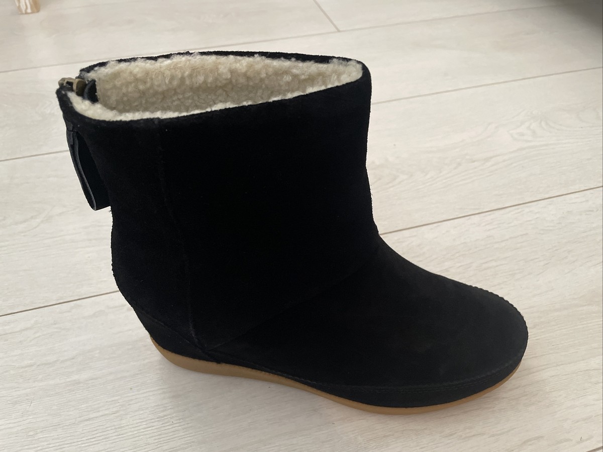 Shoe The Bear Emmy Suede Wedge Boots Black UK RRP