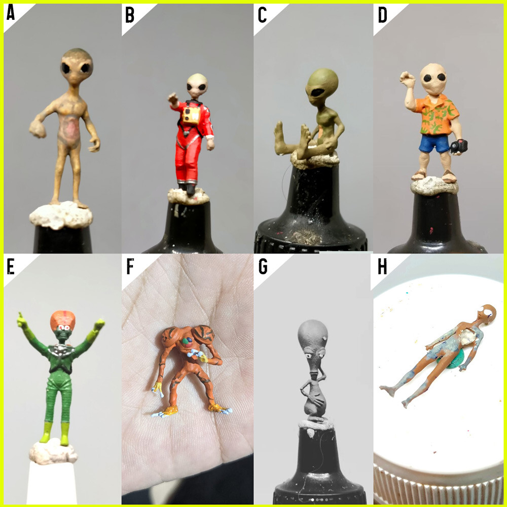 Alien Space UFO HO 1/87 1/64 miniature figure hotwheels no