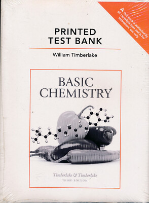 INSTRUCTOR'S PRINTED TEST BANK for Basic Chemistry 3rd Edition by Timberlake NEW