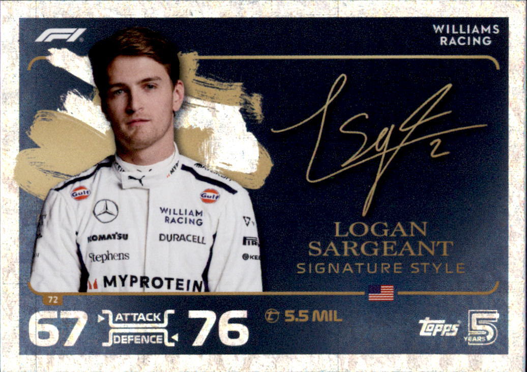 Topps Turbo Attax 2024 Trading Card 72 - Logan Sargeant