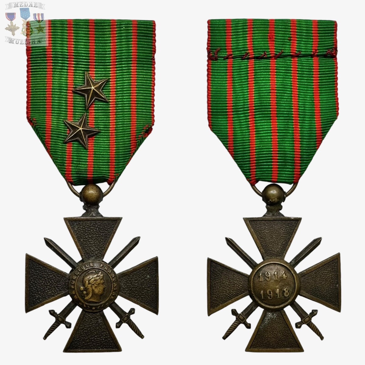 WW1 1914-1918 FRENCH CROIX DE GUERRA MEDAL CROSS OF WAR MENTION IN