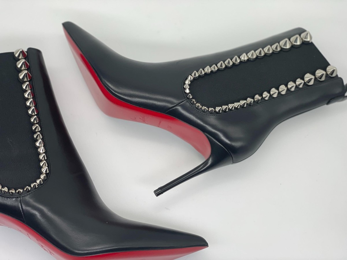 Christian Louboutin SPIKITA BOOTY 85 Spiked Stud Leather