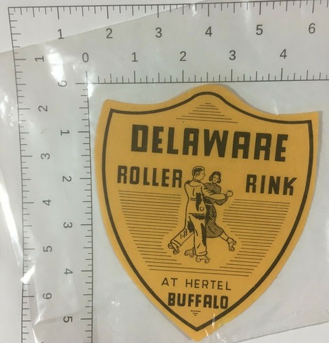 Delaware Roller Rink At Hertel Buffalo Ny Skating Roller Decal Skate Sticker Vtg - Picture 3 of 3