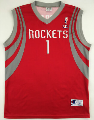 Houston Rockets 2004 #1 Tracy McGrady Champion NBA jersey red