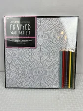 Art 101 Gallery Framed Wall Art Set 12” X 12” With Color Pencils FREE SHIPPING