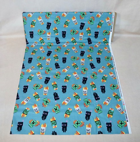 Minecraft Mini Mobs Cotton Fabric 1/4 Yard 9” X 44” Brand New - Picture 10 of 23