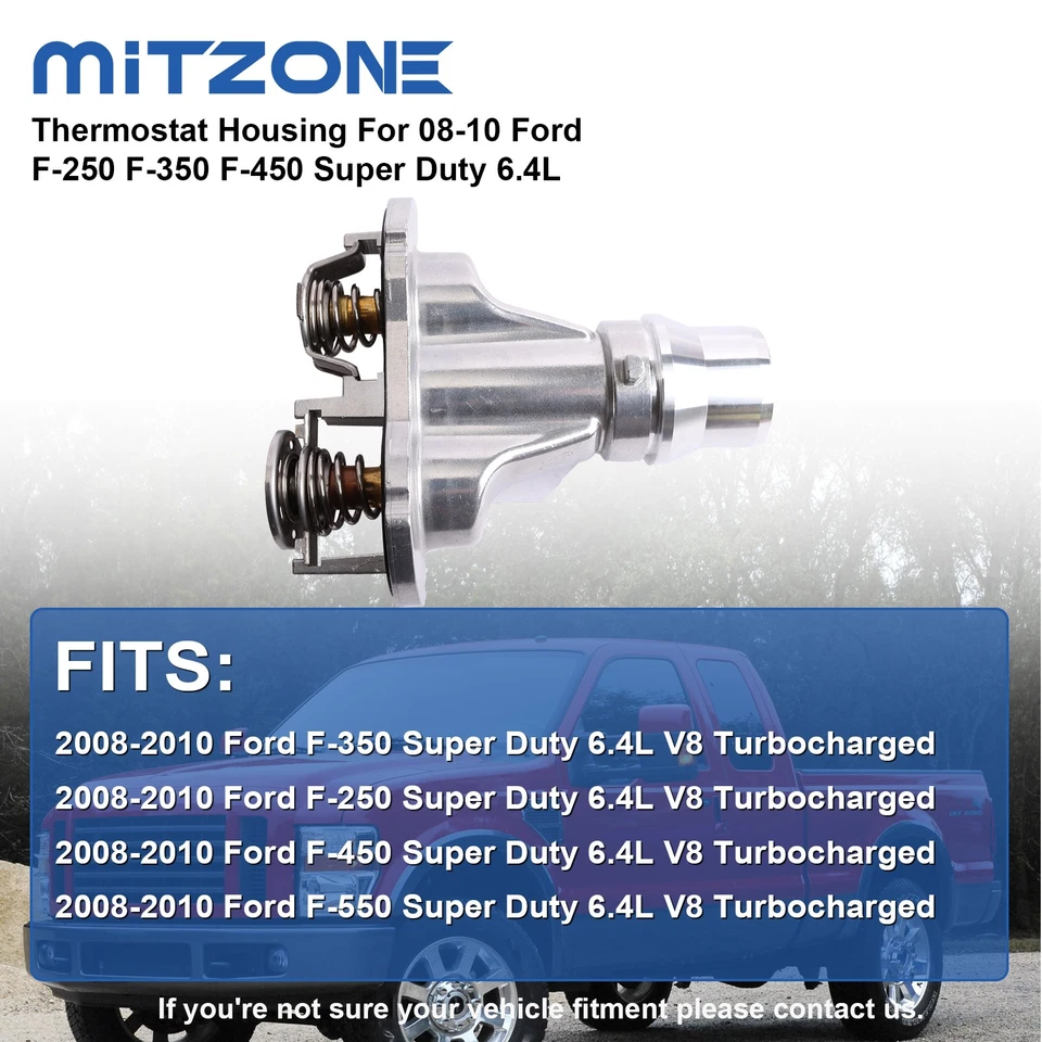 Mitzone Thermostat Housing For 08-10 Ford F-250 F-350 F-450 Super Duty 6.4L - Image 3 of 4