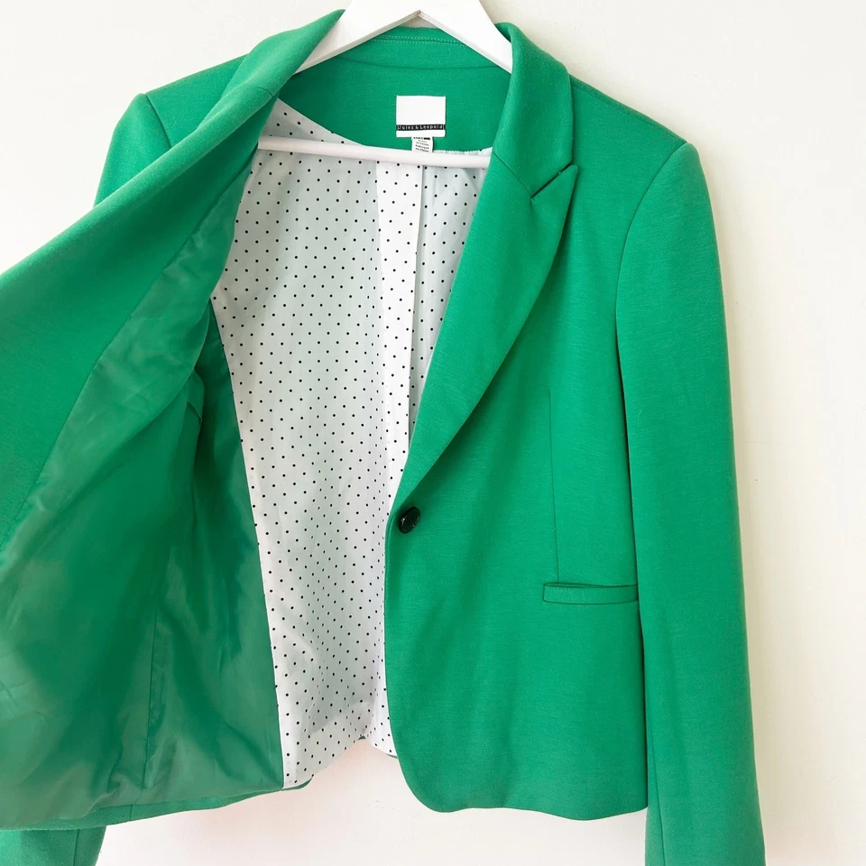 Jules & Leopold Blazer Size M Kelly Green Jacket Suit Coat Career Workwear - Image 2 of 4