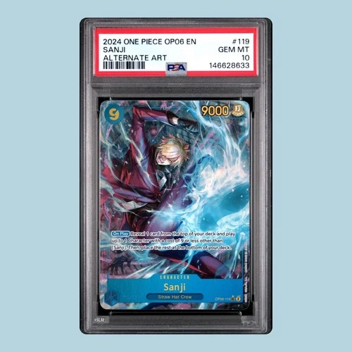 ONE PIECE SANJI 2024 OP06-WINGS OF THE CAPTAIN #119 ALTERNATE ART PSA 10 ENGLISH